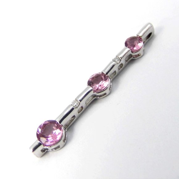Pink TOPAZ & Diamond Platinum Journey pendant - Picture 3 of 10